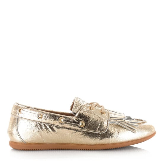 DWRS Label Dwrs latty fringes crackled champagne mocassins dames - Image 4