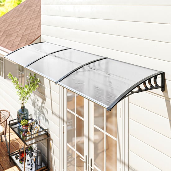 4goodz Deurluifel afdak 90x295 cm overkapping polycarbonaat - - Image 2