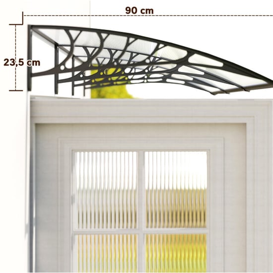 4goodz Deurluifel afdak 90x295 cm overkapping polycarbonaat - - Image 4