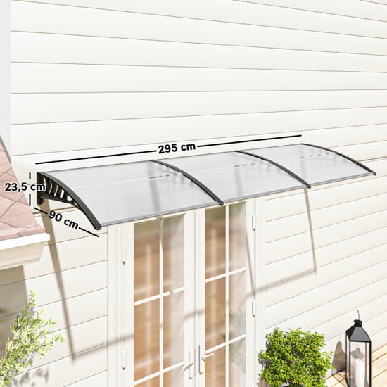 4goodz Deurluifel afdak 90x295 cm overkapping polycarbonaat - - Image 5