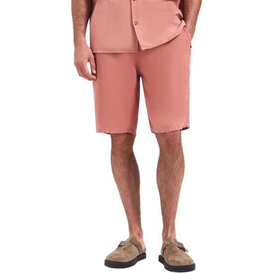 No Excess Short chino with linen, garment dye coral - Image 1