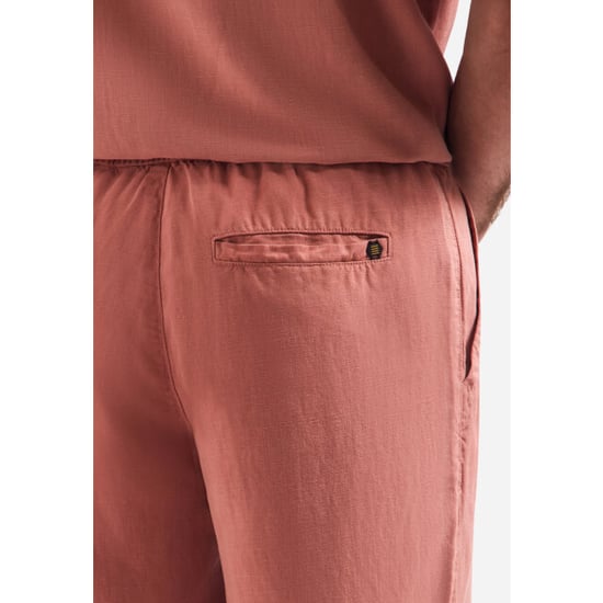 No Excess Short chino with linen, garment dye coral - Image 2