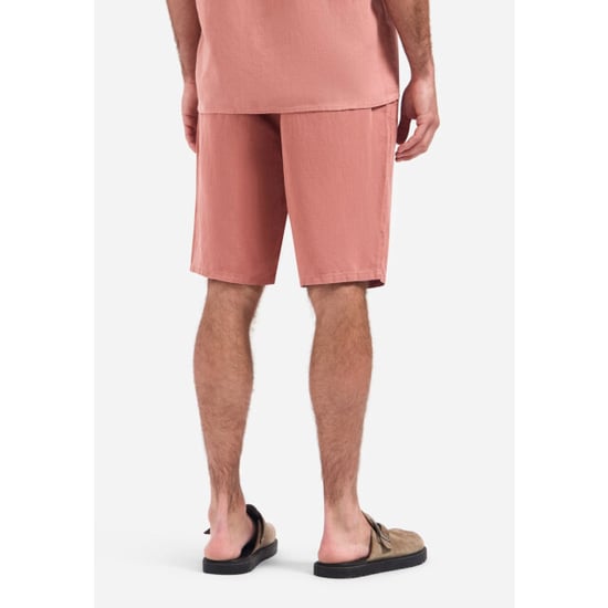 No Excess Short chino with linen, garment dye coral - Image 3