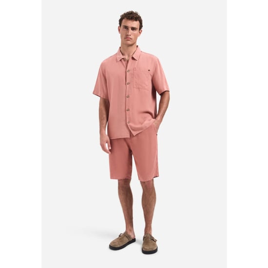 No Excess Short chino with linen, garment dye coral - Image 5