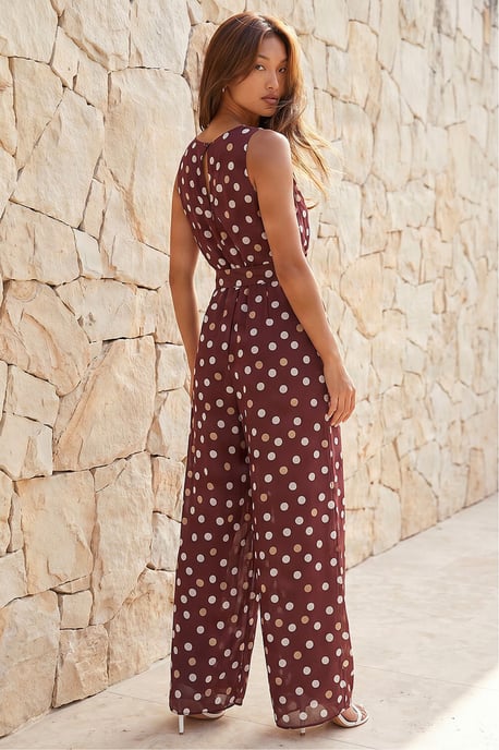 Spot Pleat Neck Jumpsuits - Image 3