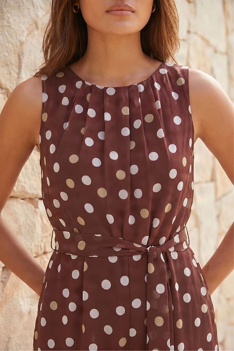 Spot Pleat Neck Jumpsuits - Image 4
