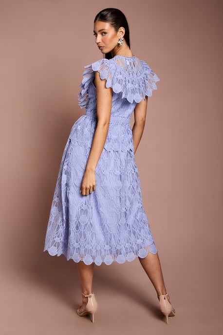 Scallop Organza Frill Midi Dress - Image 3