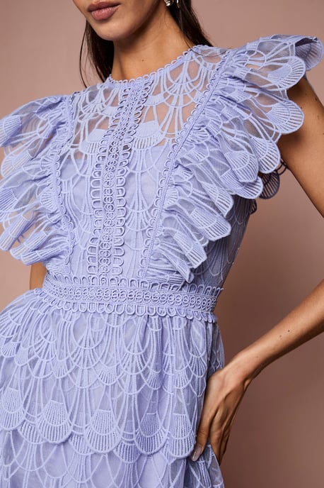 Scallop Organza Frill Midi Dress - Image 5
