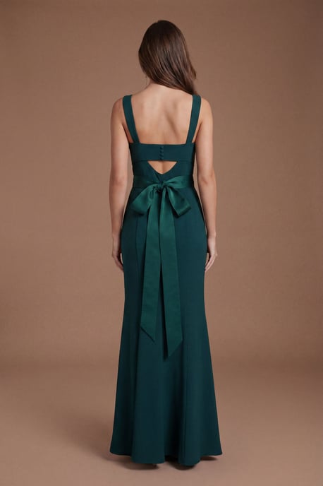 Strappy Satin Bridesmaid Dress With Tie Back Detail - Image 3