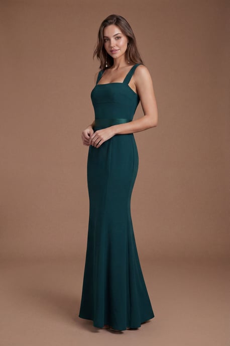 Strappy Satin Bridesmaid Dress With Tie Back Detail - Image 4