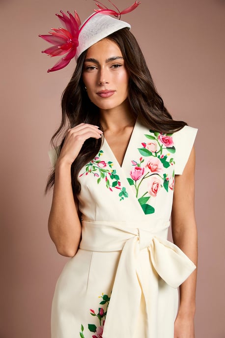 Lisa Tan Wrap Waist Tailored Midi Dress - Image 4