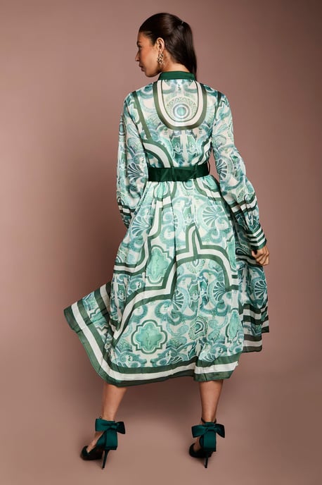 Lisa Tan Organza Belted Shirt Dress - Image 3
