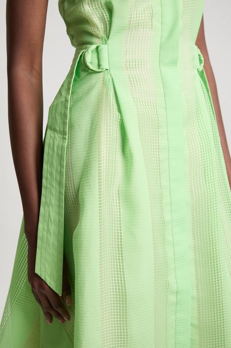 Textured Organza Mix Sleeveless Shirt Dress - Image 4