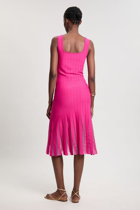 Compact Stretch Square Neck Knitted Flippy Dress - Image 3