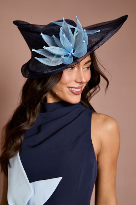 Lisa Tan Flower Detail Fascinator With Curved Edge - Image 1