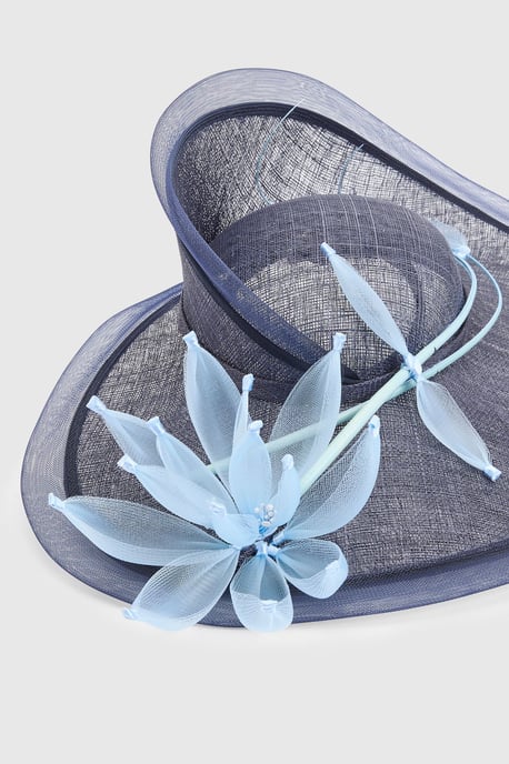 Lisa Tan Flower Detail Fascinator With Curved Edge - Image 5