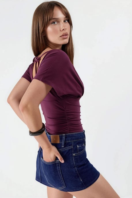V-hals Blouse met Strikdetails - Image 4