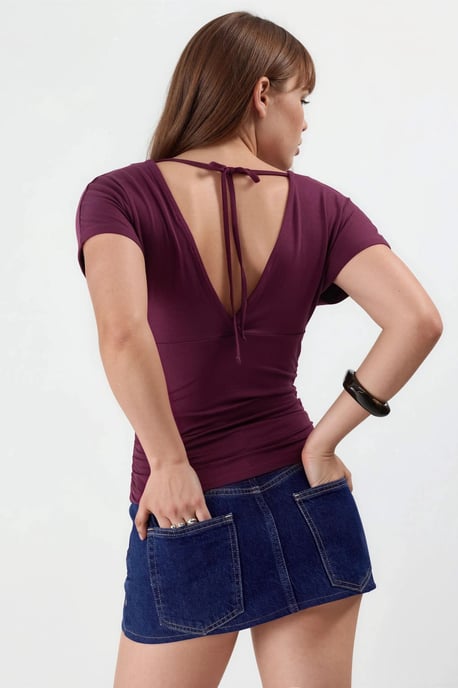 V-hals Blouse met Strikdetails - Image 5