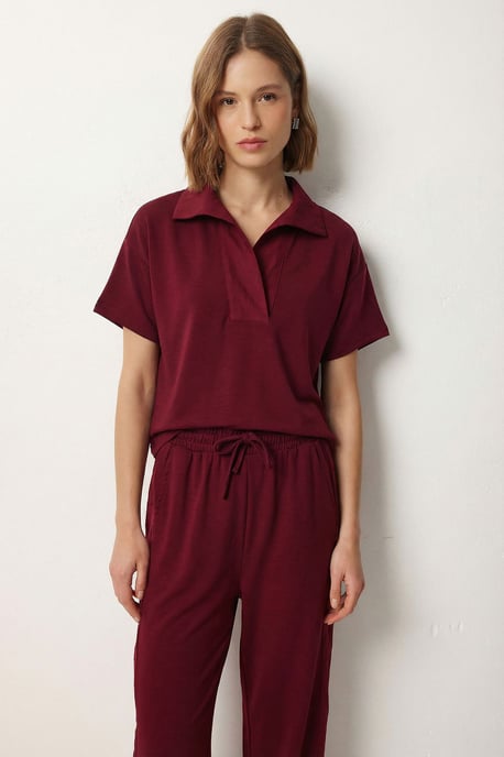 Polokraag Blouse & Midden Taille Wijde Pantalon Twee-Delig Set - Image 2