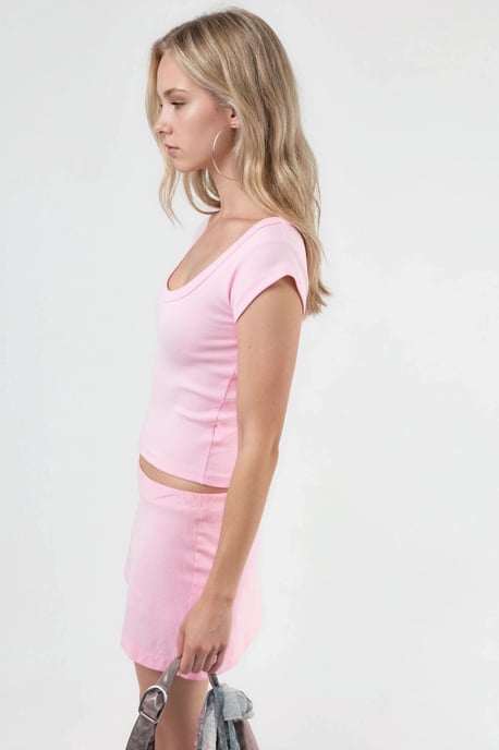 Slim Fit Ribbed U Collar Blouse - Image 4