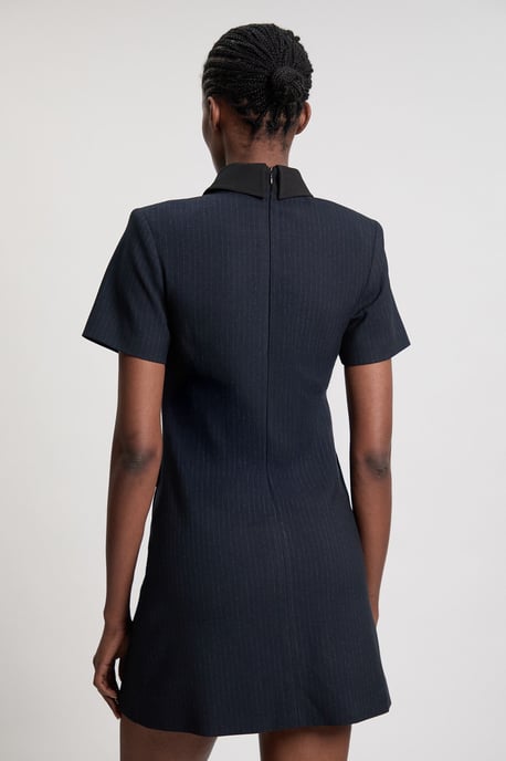 Pinstripe Collared Mini Dress - Image 3