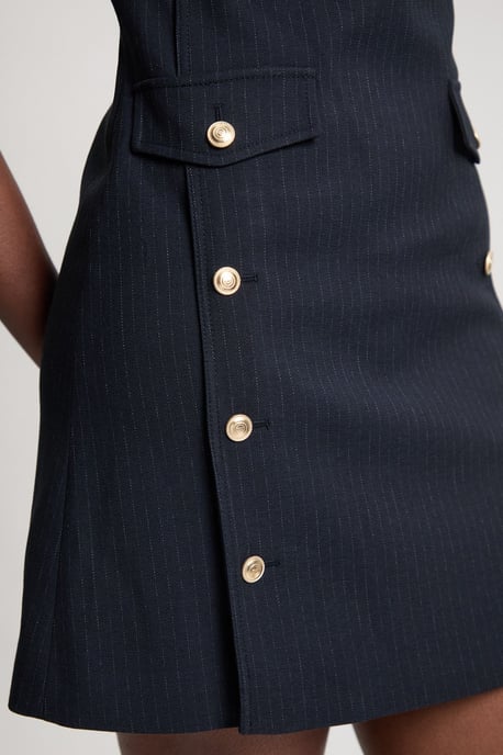 Pinstripe Collared Mini Dress - Image 4