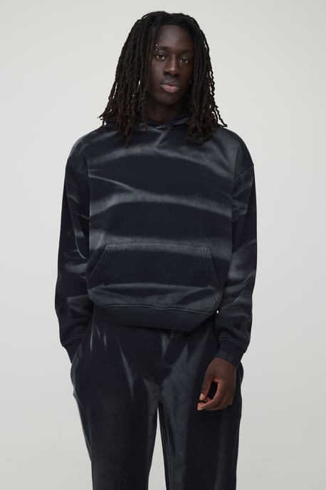 Oversized Boxy Smoke Washed Hooded Tracksuit - Image 2