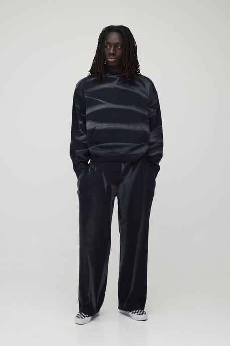 Oversized Boxy Smoke Washed Hooded Tracksuit - Image 4