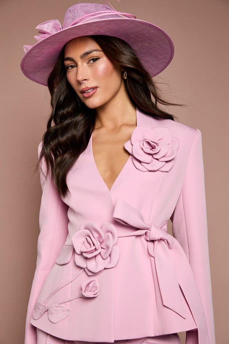 Lisa Tan 3D Corsage Wrap Blazer - Image 4