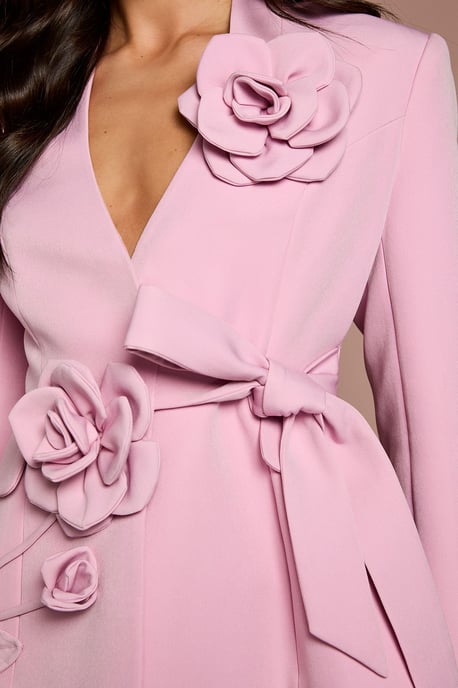 Lisa Tan 3D Corsage Wrap Blazer - Image 5