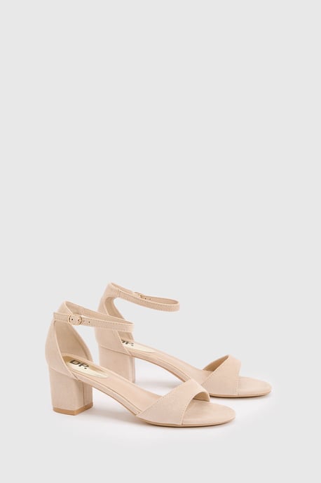 Catty Faux Suede 2 Part Block Heeled Sandals - Image 3