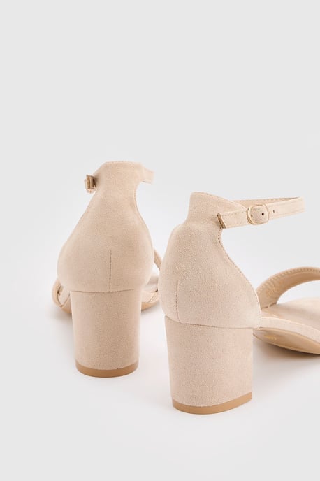 Catty Faux Suede 2 Part Block Heeled Sandals - Image 4