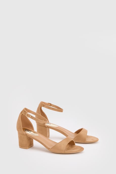 Catty Faux Suede 2 Part Block Heeled Sandals - Image 1