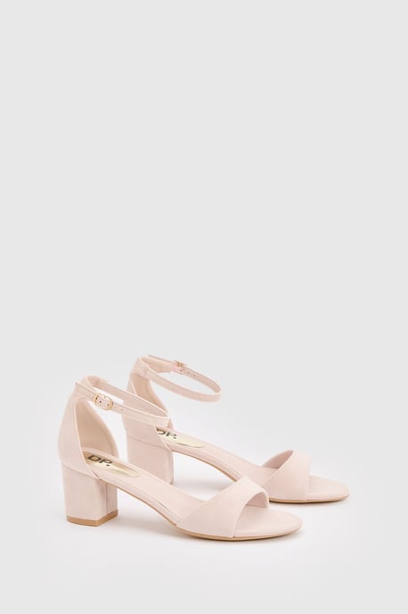 Catty Faux Suede 2 Part Block Heeled Sandals - Image 1