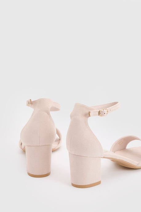Catty Faux Suede 2 Part Block Heeled Sandals - Image 2
