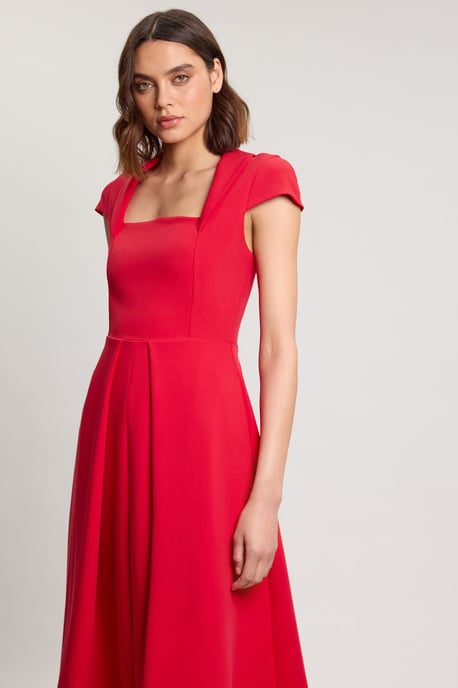Square Neck Tailored Full Skirted Maxi Dress - Image 3