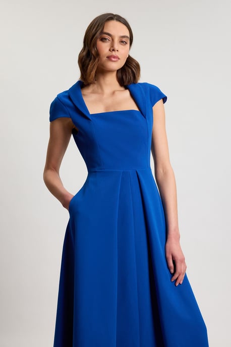 Square Neck Tailored Full Skirted Maxi Dress - Image 2