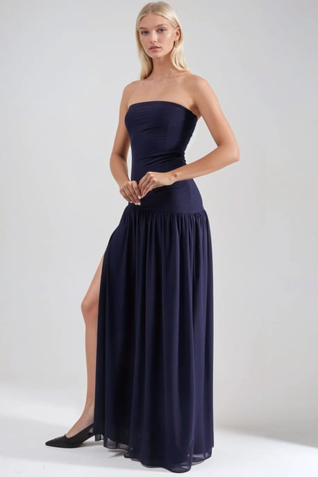 Strapless Maxi Jurk met Sleuf - Image 3