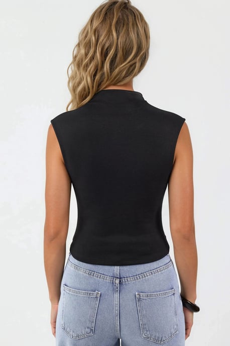 Modal Touch Halve Turtleneck Crop Top - Image 4