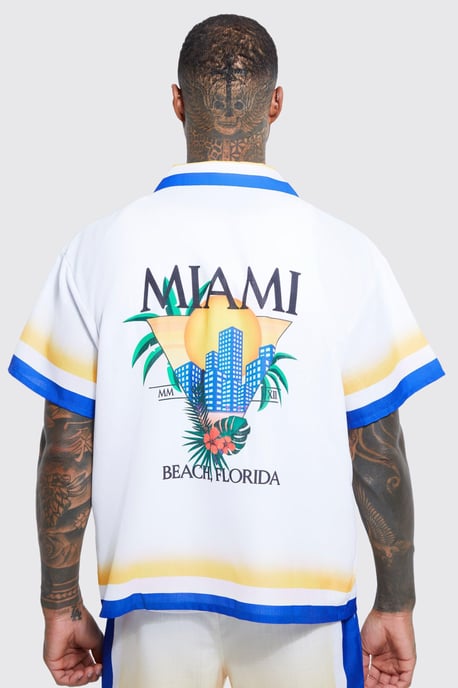 Regular Fit Miami Border Shirt And Short Set - Image 3