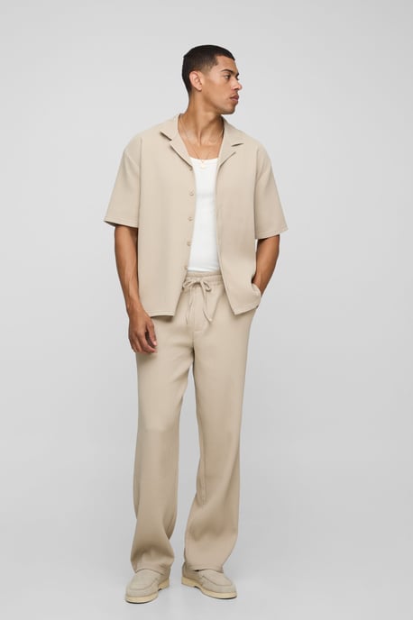 Oversized Revere Pleated Shirt & Trouser Set - Image 1