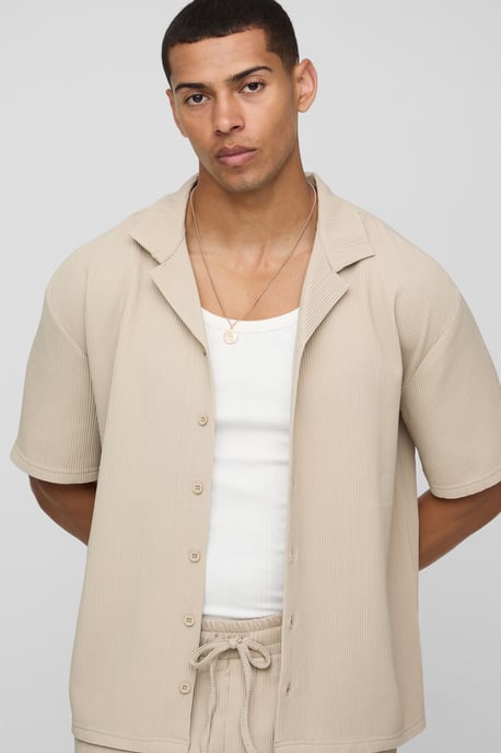 Oversized Revere Pleated Shirt & Trouser Set - Image 3
