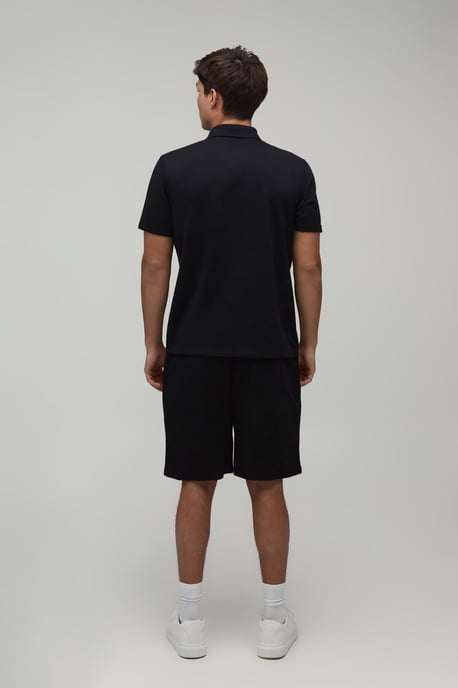 Seam Detail Regular Fit 1/4 Zip Polo & Regular Short Set - Image 2