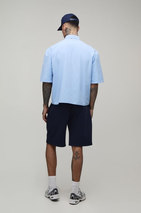 Oversized Boxy Half Sleeve Shirt and Tie - Image 2