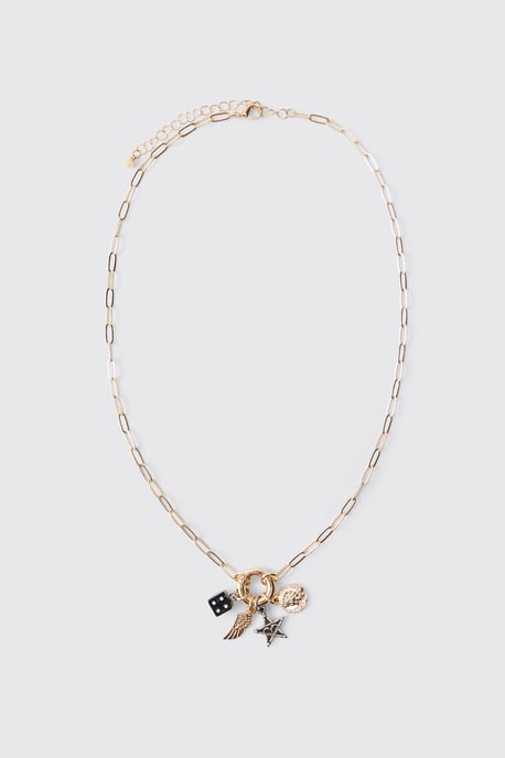 Gold Pendant Charm Necklace - Image 1