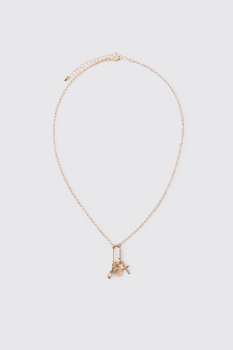 Gold Pendant Charm Necklace - Image 1