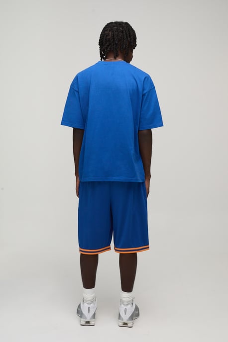Man Star Applique Oversized T-Shirt & Basketball Short Set - Image 2