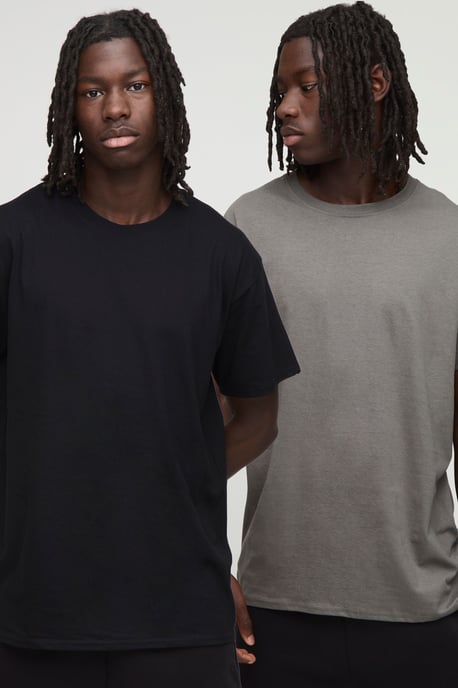 2 Pack Essential Regular Fit Crew Neck T-Shirts - Image 1