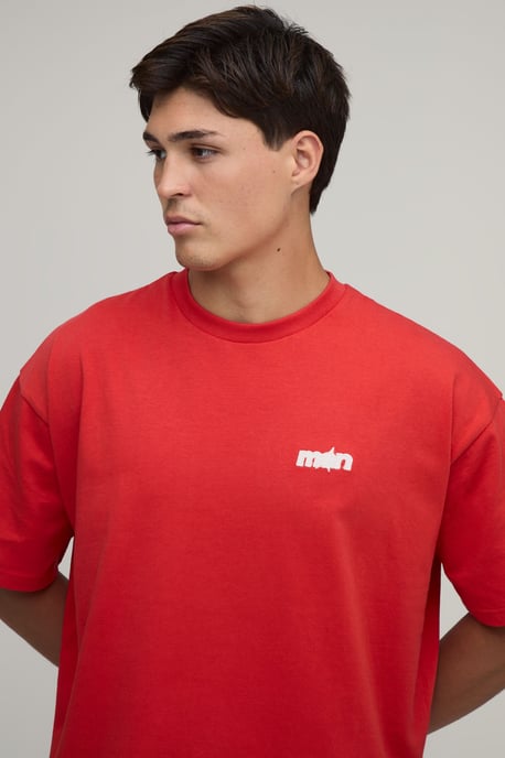 Man Star Applique Oversized T-Shirt & Basketball Short Set - Image 3