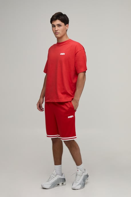 Man Star Applique Oversized T-Shirt & Basketball Short Set - Image 4